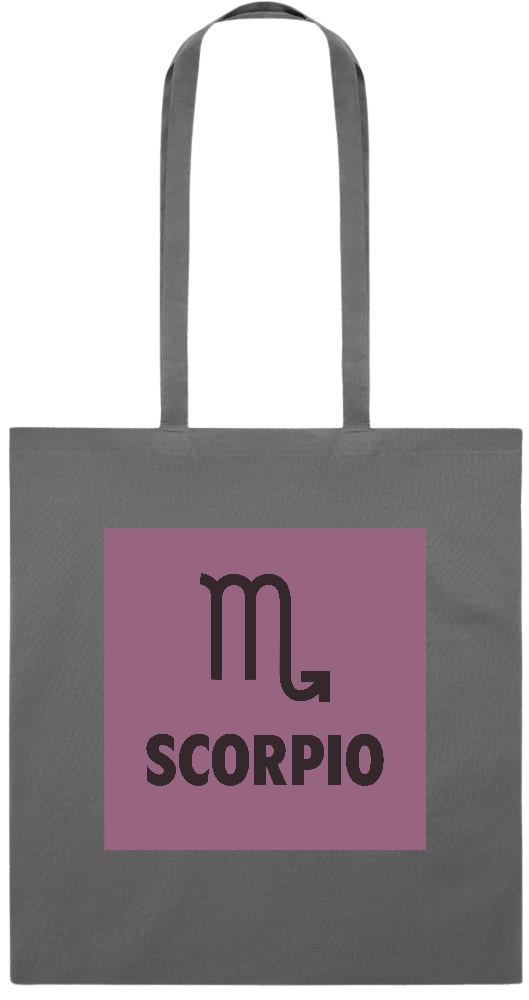 Zodiac Scorpio Design - Premium colored cotton tote bag_STONE GREY_front