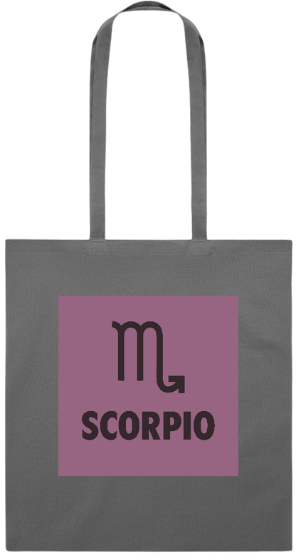 Zodiac Scorpio Design - Premium colored cotton tote bag_STONE GREY_front