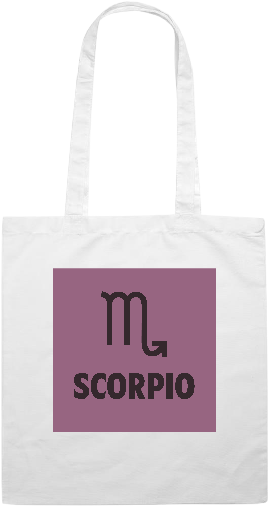 Zodiac Scorpio Design - Premium colored cotton tote bag_WHITE_front