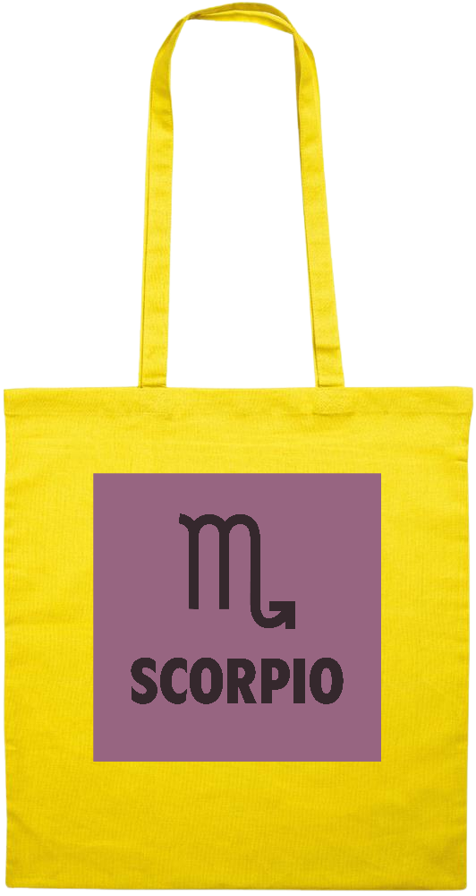 Zodiac Scorpio Design - Premium colored cotton tote bag_YELLOW_front