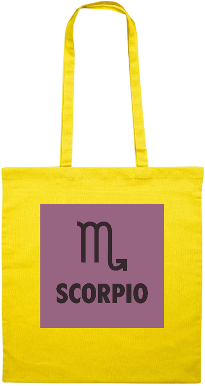 Zodiac Scorpio Design - Premium colored cotton tote bag_YELLOW_front