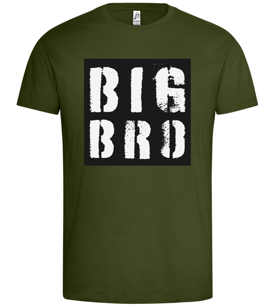 Big Bro Grungy Design - Premium men's t-shirt_DARK KHAKI_front