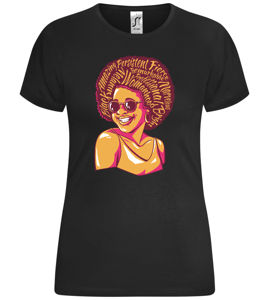 Feminine Power Design - Comfort women's t-shirt_DEEP BLACK_front