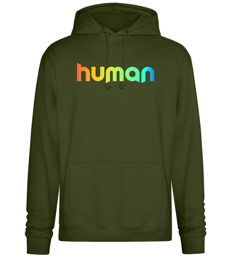 Human Rainbow Letters Design - Premium Essential Unisex Hoodie_ARMY_front