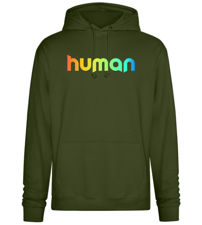 Human Rainbow Letters Design - Premium Essential Unisex Hoodie_ARMY_front