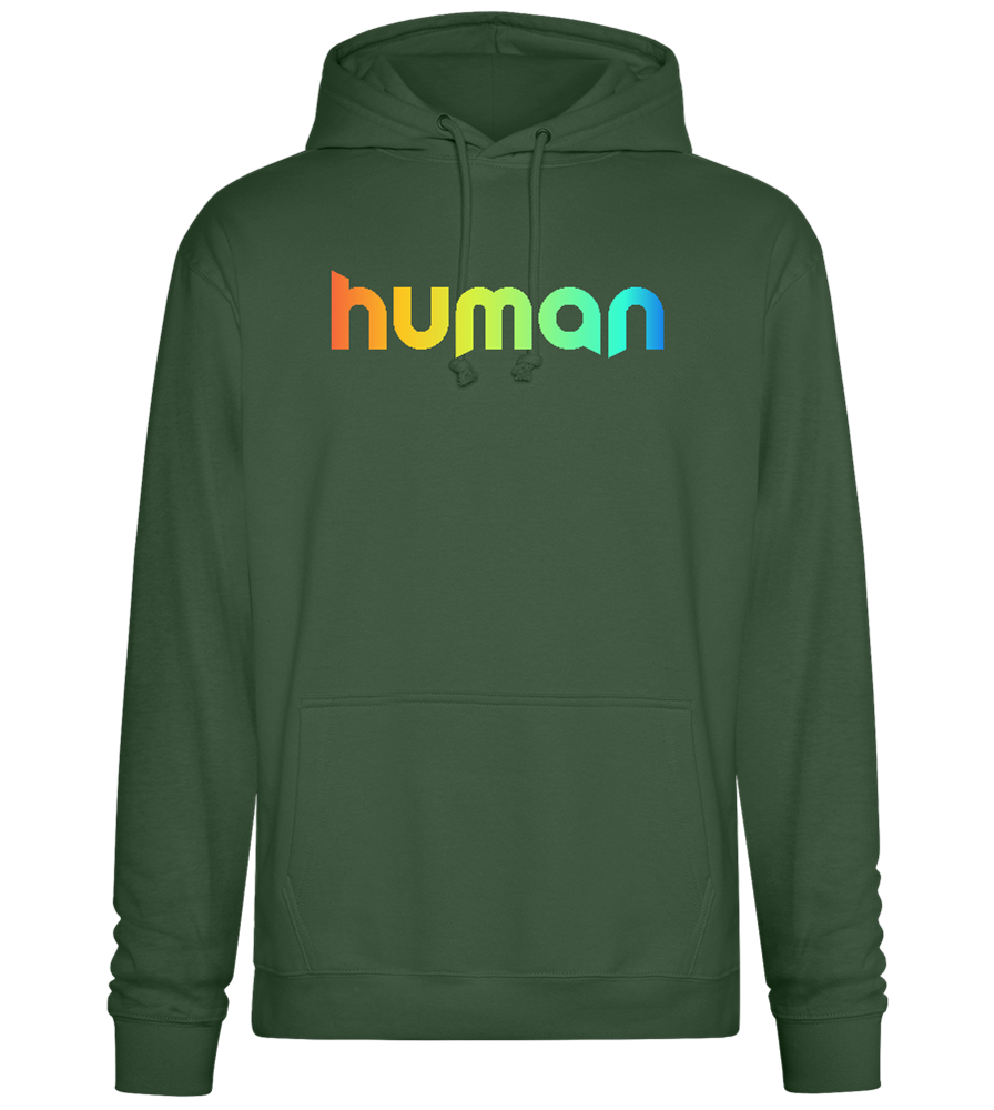 Human Rainbow Letters Design - Premium Essential Unisex Hoodie_GREEN BOTTLE_front