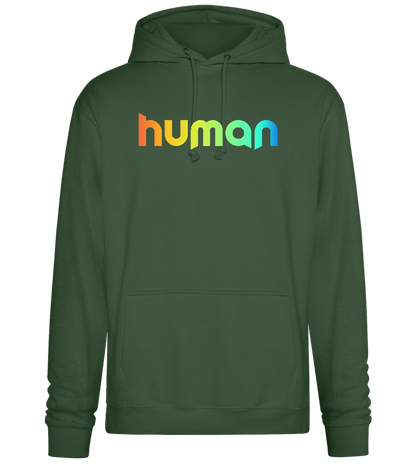 Human Rainbow Letters Design - Premium Essential Unisex Hoodie_GREEN BOTTLE_front