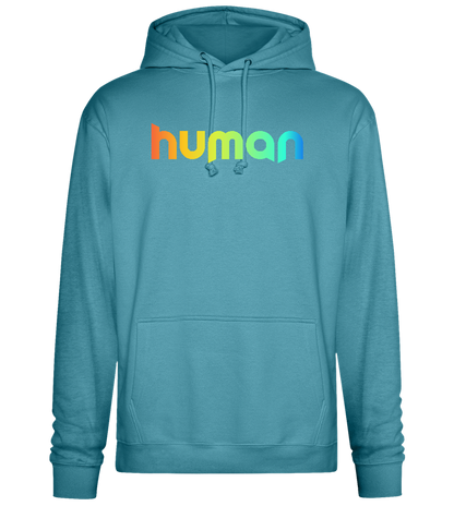 Human Rainbow Letters Design - Premium Essential Unisex Hoodie_POOL BLUE_front