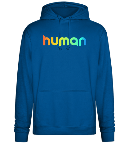 Human Rainbow Letters Design - Premium Essential Unisex Hoodie_ROYAL_front