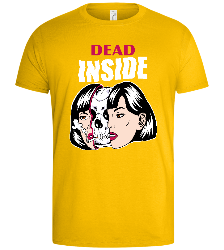 Dead Inside Design - Basic men's t-shirt_YELLOW_front