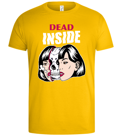 Dead Inside Design - Basic men's t-shirt_YELLOW_front