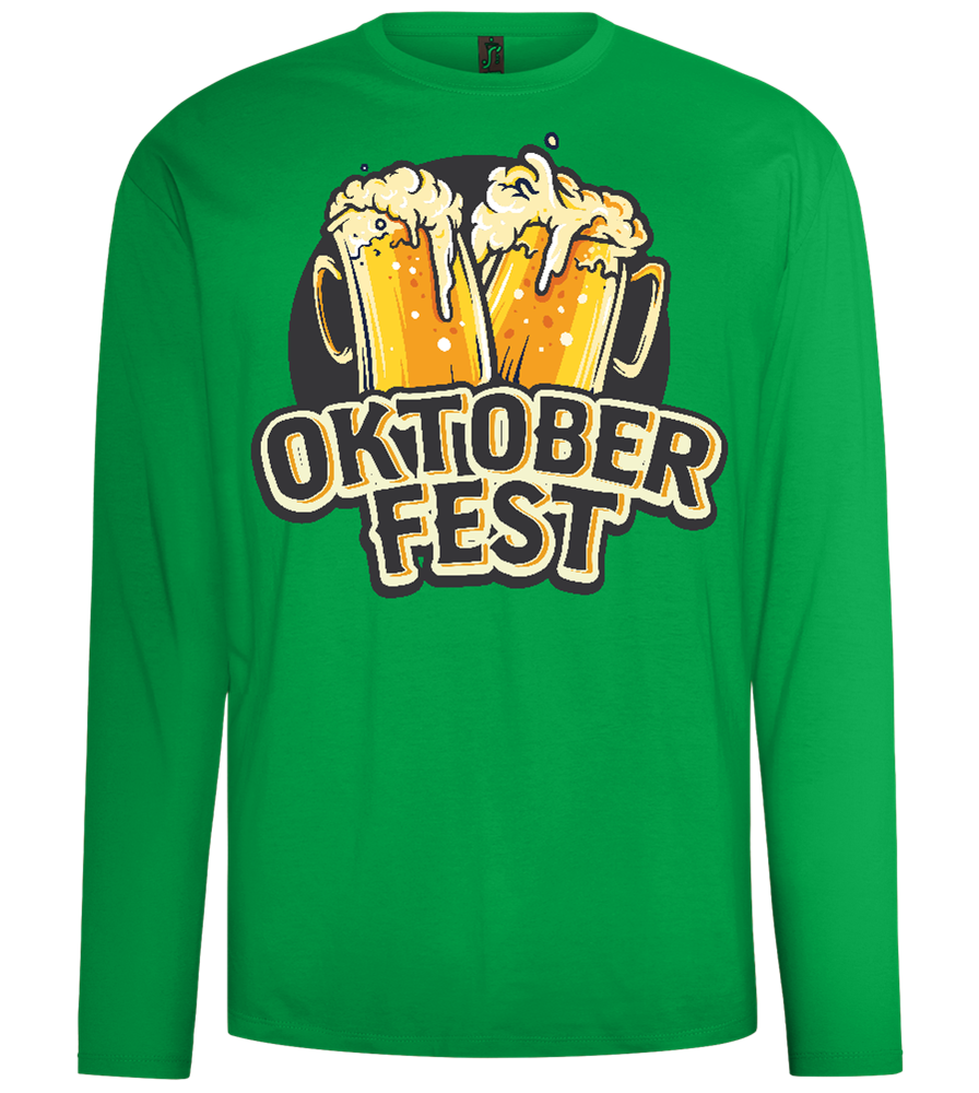 Oktoberfest Beers Design - Comfort men's long sleeve t-shirt_MEADOW GREEN_front