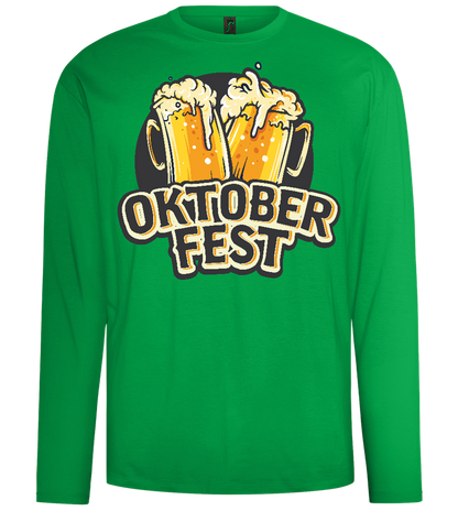 Oktoberfest Beers Design - Comfort men's long sleeve t-shirt_MEADOW GREEN_front