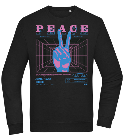 Peace Positive Mind Positive Life Design - Comfort Essential Unisex Sweater_BLACK_front