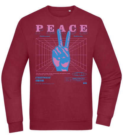 Peace Positive Mind Positive Life Design - Comfort Essential Unisex Sweater_BORDEAUX_front