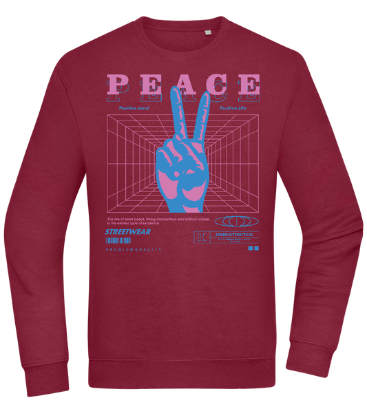 Peace Positive Mind Positive Life Design - Comfort Essential Unisex Sweater_BORDEAUX_front