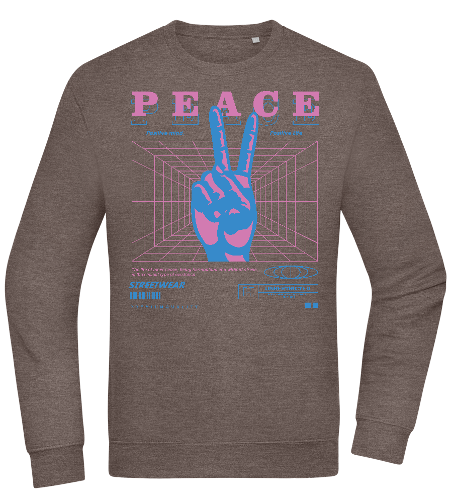 Peace Positive Mind Positive Life Design - Comfort Essential Unisex Sweater_CHARCOAL CHIN_front