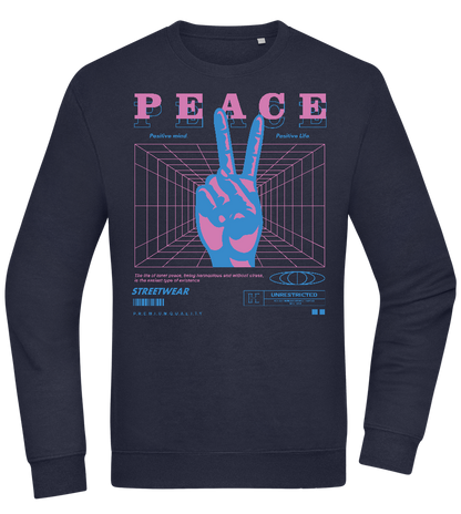 Peace Positive Mind Positive Life Design - Comfort Essential Unisex Sweater_FRENCH NAVY_front