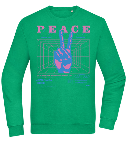 Peace Positive Mind Positive Life Design - Comfort Essential Unisex Sweater_MEADOW GREEN_front