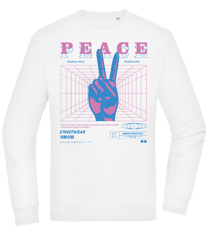 Peace Positive Mind Positive Life Design - Comfort Essential Unisex Sweater_WHITE_front