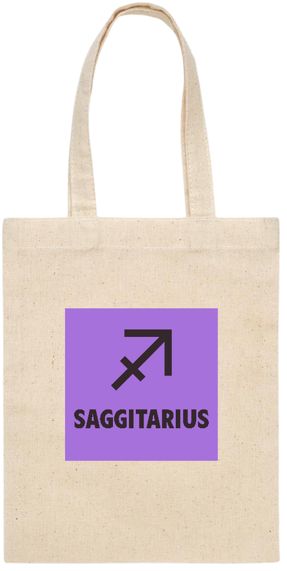 Zodiac Saggitarius Design - Essential small colored handle gift bag_BEIGE_front