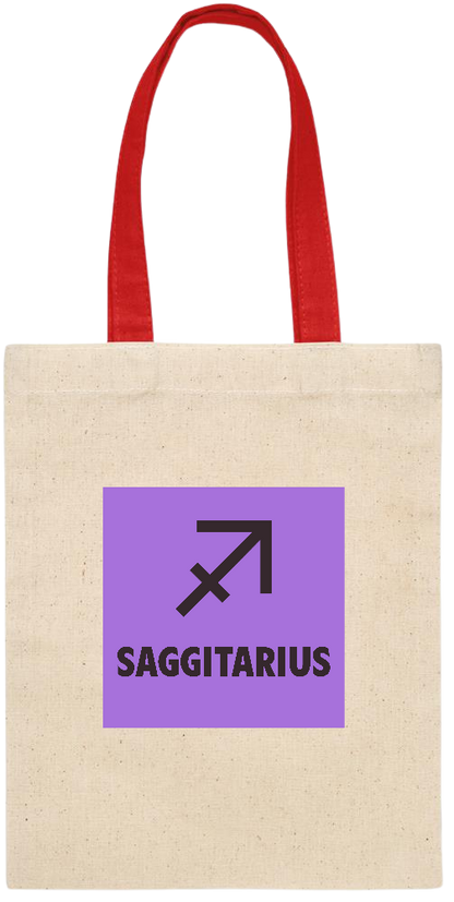 Zodiac Saggitarius Design - Essential small colored handle gift bag_RED_front