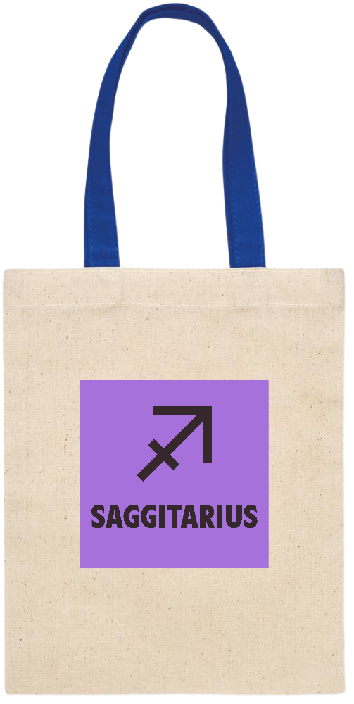 Zodiac Saggitarius Design - Essential small colored handle gift bag_ROYAL BLUE_front