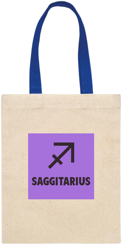 Zodiac Saggitarius Design - Essential small colored handle gift bag_ROYAL BLUE_front