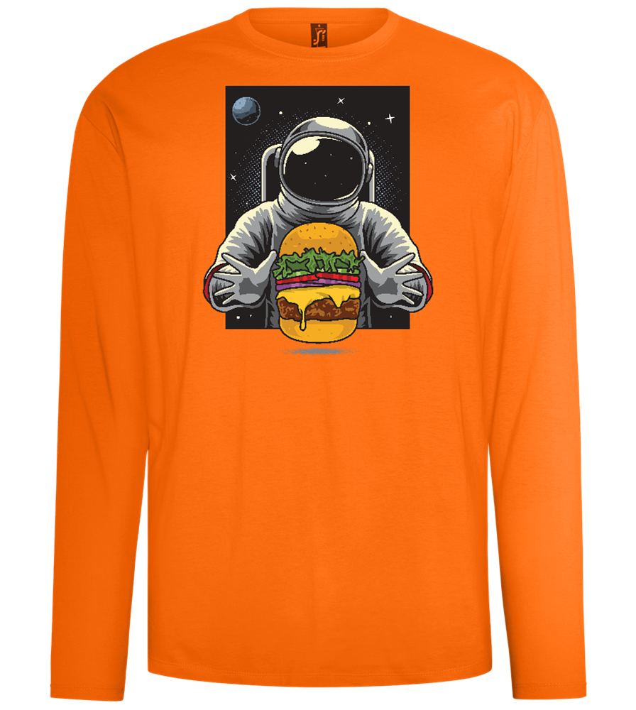 Spaceman Burger Design - Comfort men's long sleeve t-shirt_ORANGE_front