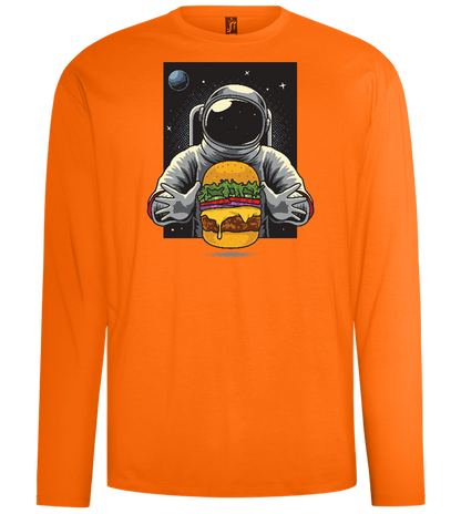 Spaceman Burger Design - Comfort men's long sleeve t-shirt_ORANGE_front