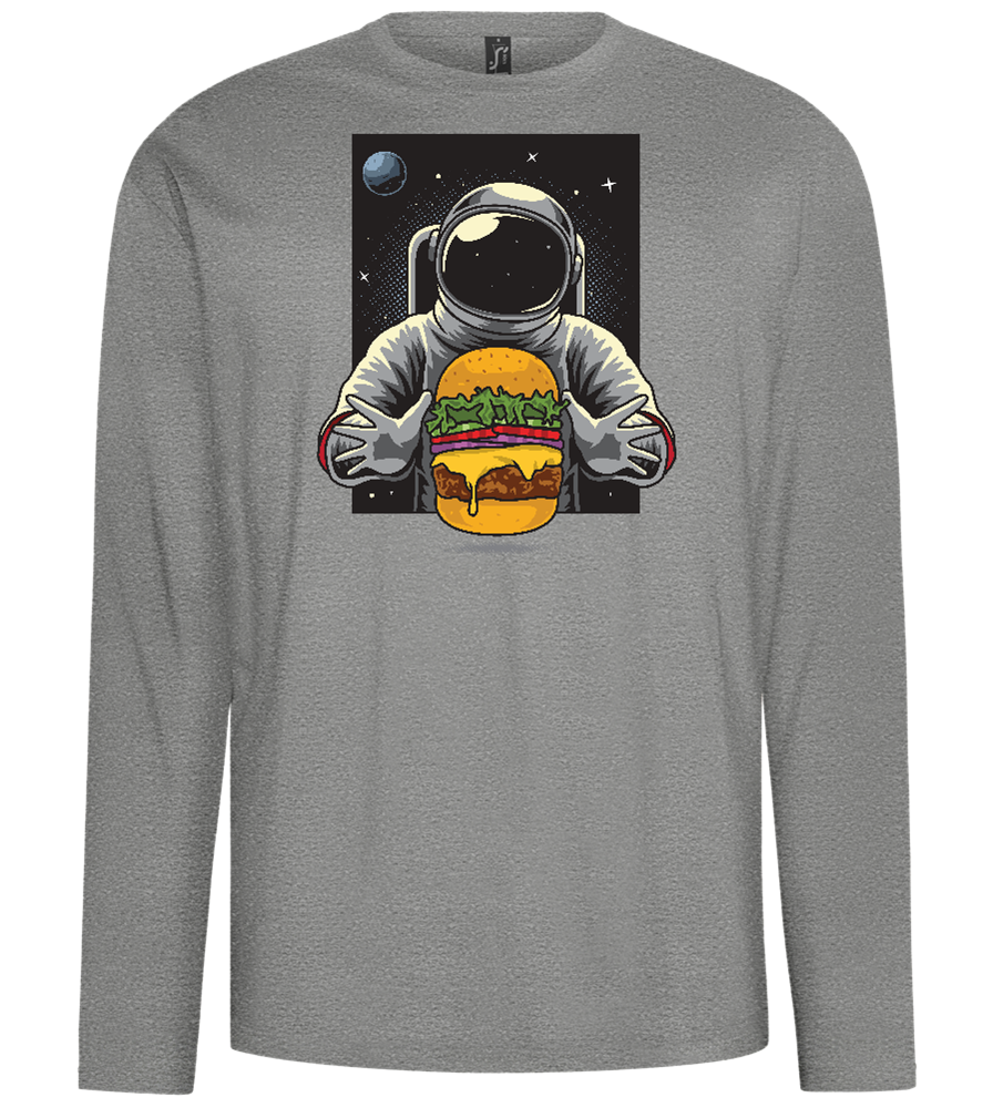 Spaceman Burger Design - Comfort men's long sleeve t-shirt_ORION GREY_front