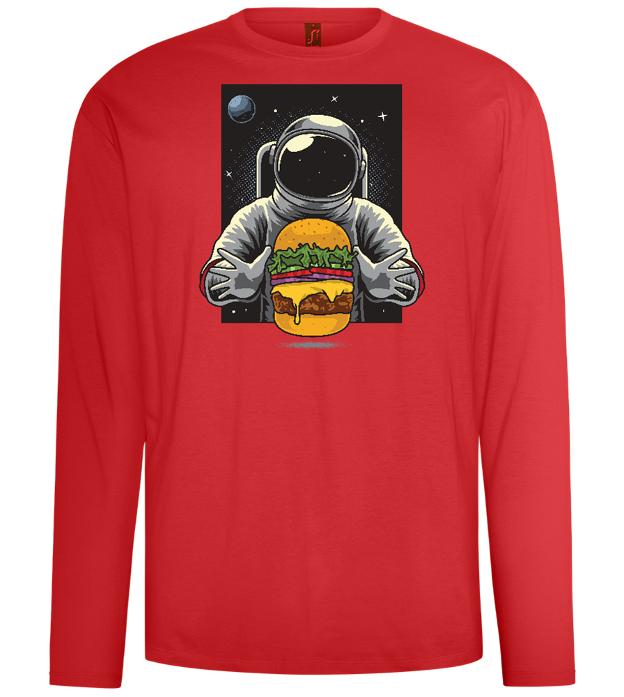 Spaceman Burger Design - Comfort men's long sleeve t-shirt_RED_front