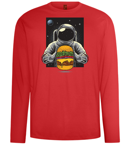 Spaceman Burger Design - Comfort men's long sleeve t-shirt_RED_front