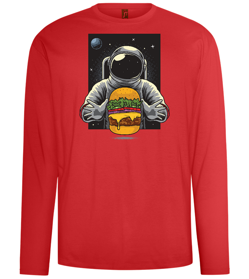 Spaceman Burger Design - Comfort men's long sleeve t-shirt_RED_front