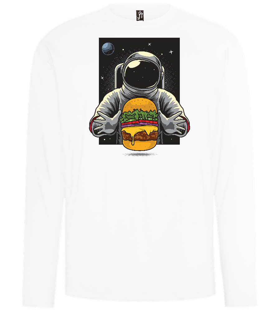 Spaceman Burger Design - Comfort men's long sleeve t-shirt_WHITE_front