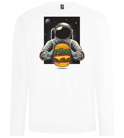 Spaceman Burger Design - Comfort men's long sleeve t-shirt_WHITE_front