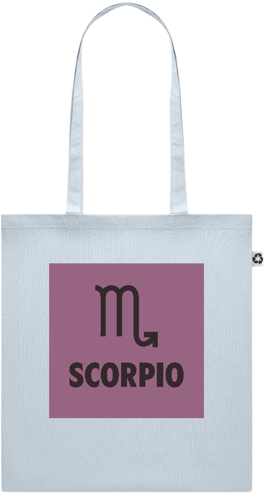 Zodiac Scorpio Design - Recycled cotton colored shopping bag_BABY BLUE_front