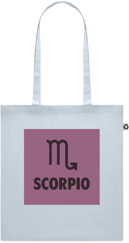 Zodiac Scorpio Design - Recycled cotton colored shopping bag_BABY BLUE_front