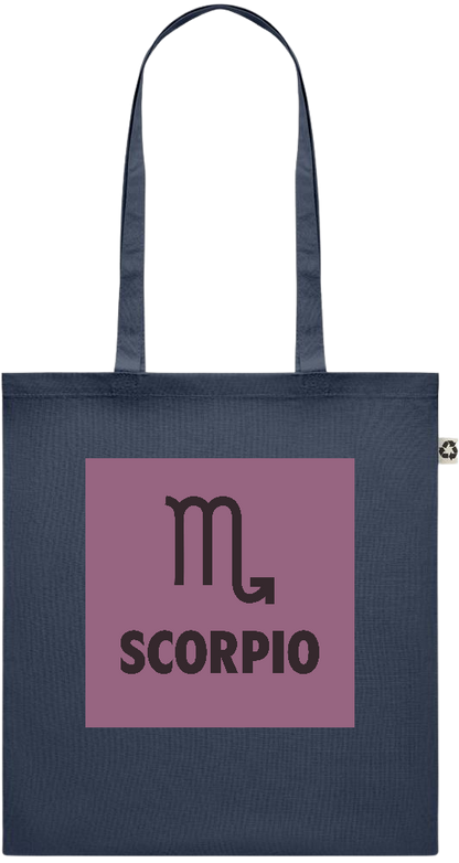 Zodiac Scorpio Design - Recycled cotton colored shopping bag_FRENCH NAVY_front