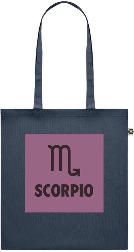 Zodiac Scorpio Design - Recycled cotton colored shopping bag_FRENCH NAVY_front