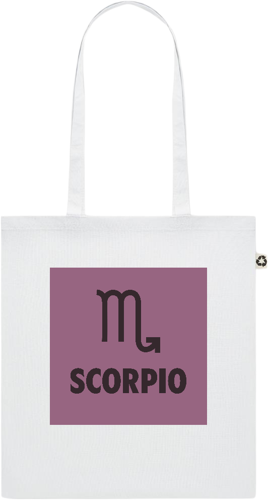 Zodiac Scorpio Design - Recycled cotton colored shopping bag_WHITE_front