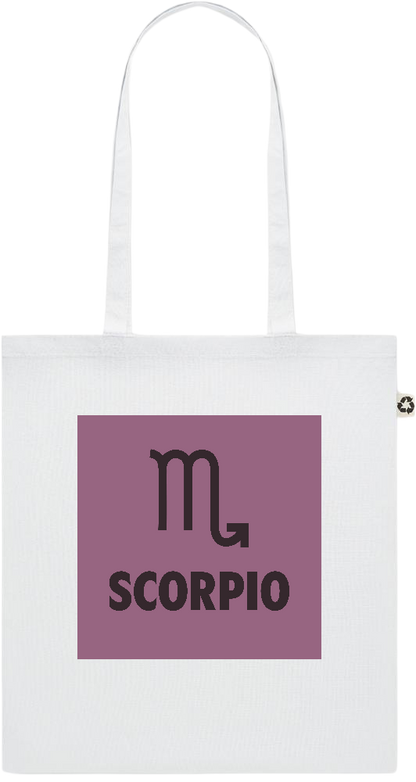 Zodiac Scorpio Design - Recycled cotton colored shopping bag_WHITE_front