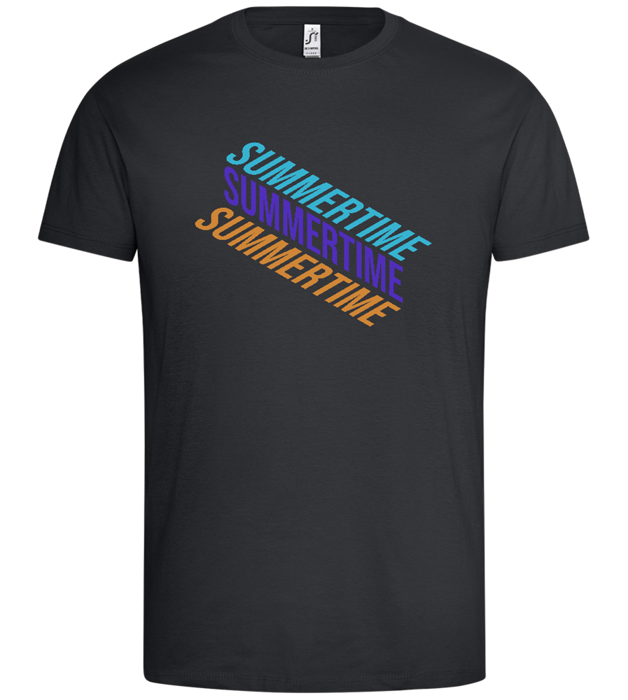 Summertime Text Design - Premium men's t-shirt_DARK GRAY_front