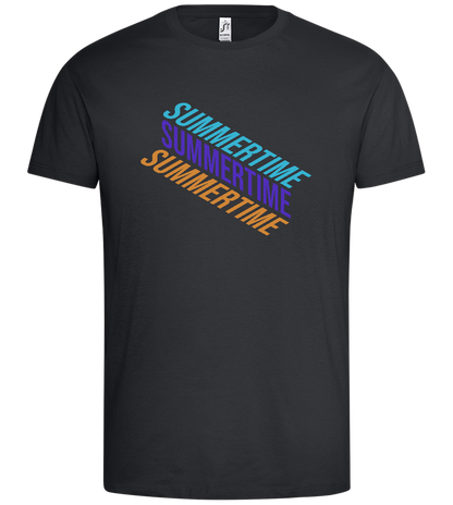 Summertime Text Design - Premium men's t-shirt_DARK GRAY_front