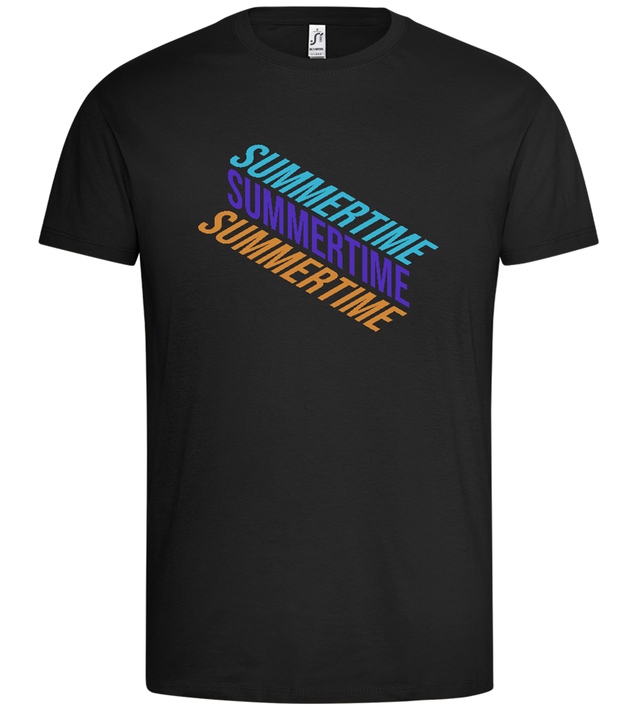 Summertime Text Design - Premium men's t-shirt_DEEP BLACK_front