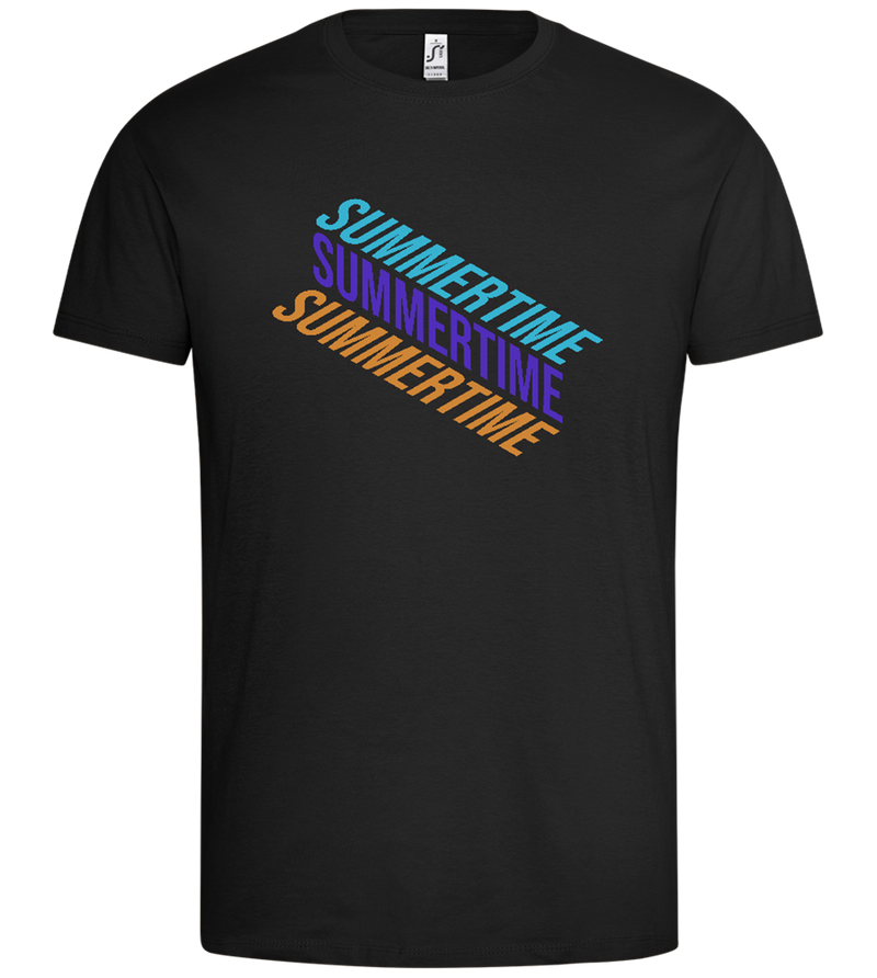 Summertime Text Design - Premium men's t-shirt_DEEP BLACK_front