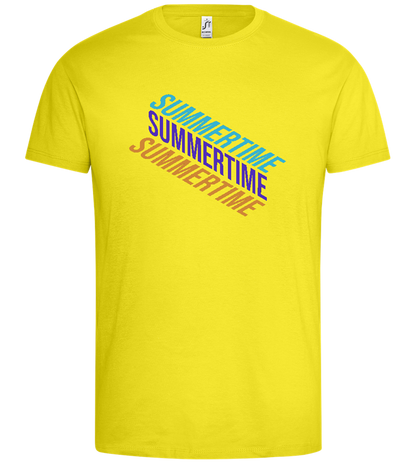 Summertime Text Design - Premium men's t-shirt_LEMON_front