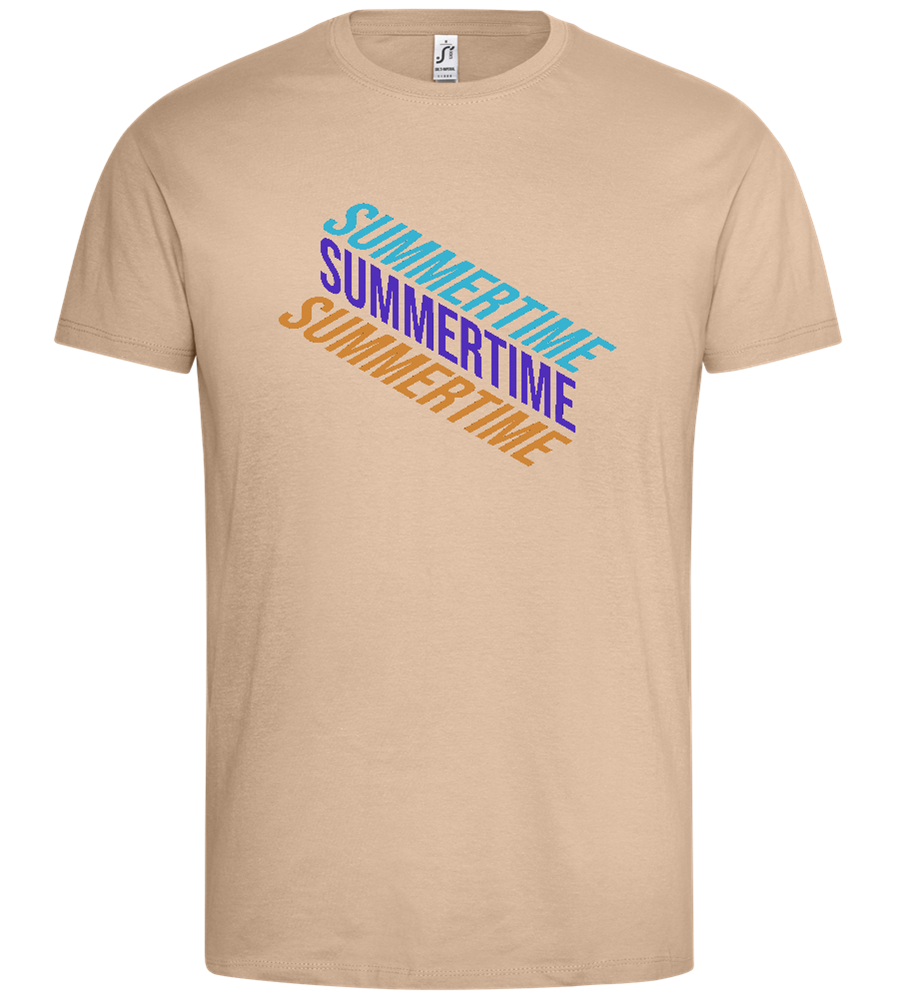 Summertime Text Design - Premium men's t-shirt_SAND_front