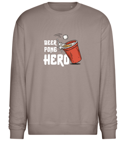 Beer Pong Hero Design - Comfort Essential Unisex Sweater_CHARCOAL CHIN_front