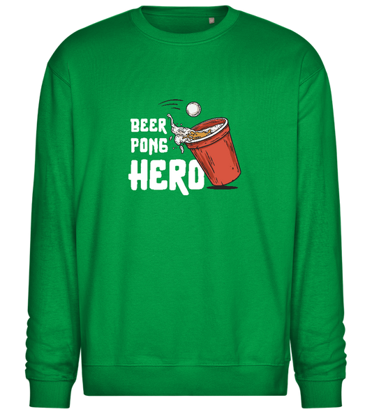 Beer Pong Hero Design - Comfort Essential Unisex Sweater_MEADOW GREEN_front